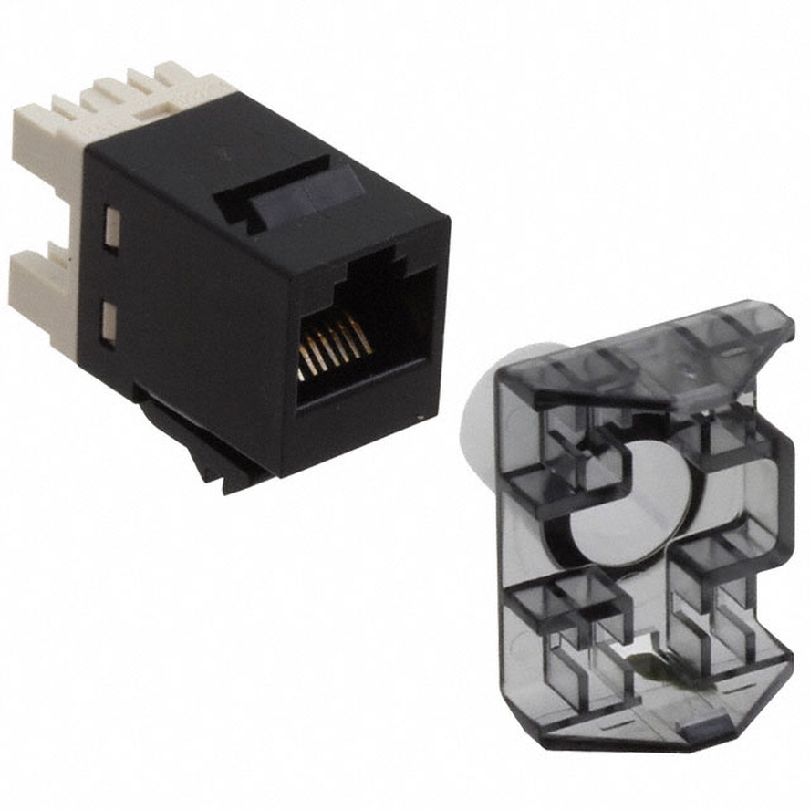 Cat.6 UTP RJ45 SL Jack, T568A or T568B - BLACK. Individually Packaged. MOQ 25