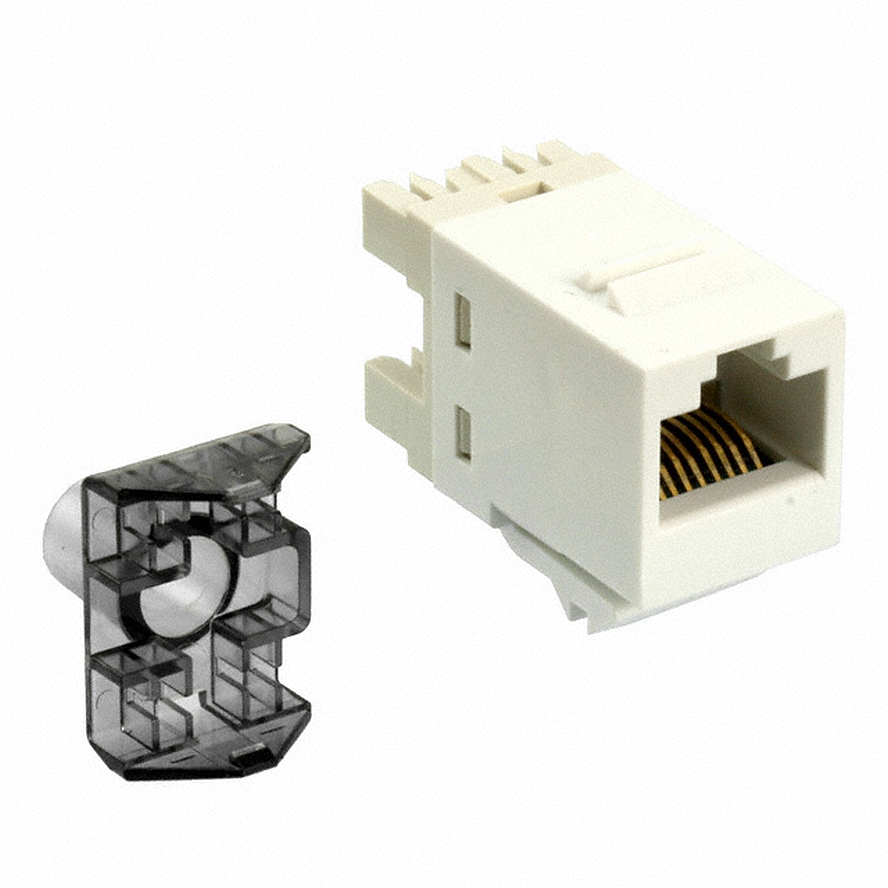 Cat.6 UTP RJ45 SL Jack, T568A or T568B - ALPINE WHITE. Individually Packaged. MOQ 25