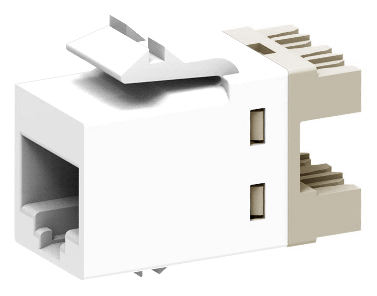 Cat 6A UTP SL jack - ALPINE WHITE. Supplied in pack of 24. Price per jack