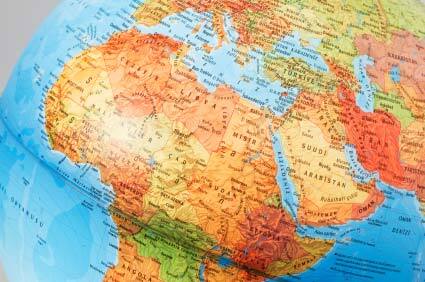 Middle East and Africa globe Middle East and Africa globe